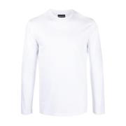 Longsleeve T-shirt van Lyocell/Katoen Emporio Armani , White , Heren