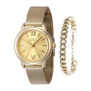 Gouden Wijzerplaat Quartz Dameshorloge Invicta Watches , Yellow , Dame...