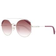 Gouden Aviator Zonnebril Burgundy Gradiënt Police , Yellow , Dames