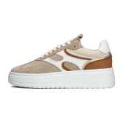 Beige Chunky Sole Low-Top Sneakers Notre-v , Multicolor , Dames