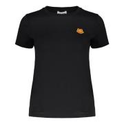 Katoenen Logo T-shirt Front Patch Kenzo , Black , Dames