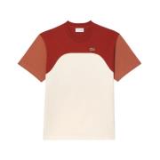 Kleur Blok Katoenen T-shirt Lacoste , Multicolor , Heren