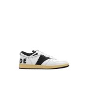 Vintage Leren Sneakers met Veters Rhude , White , Heren