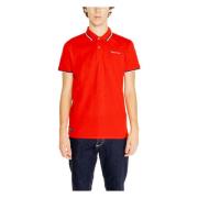 Rode Plain Cotton Polo Shirt Aquascutum , Red , Heren