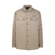 Creme Brule Stitch Militaire Overshirt Off White , Beige , Heren