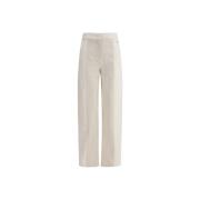 Highwaist Wideleg Denim Broek Stijlvol Fendi , White , Dames