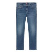 Blauwe Stretch Jeans Ritssluiting Tommy Jeans , Blue , Heren