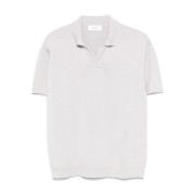 Gebreide Poloshirt in Grijs Lardini , Gray , Heren