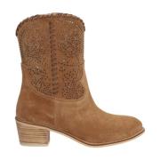 Kameel Suède Cowgirl Laars met Rubberen Zool Alpe , Brown , Dames