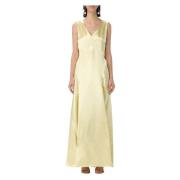 Satijnen Viscose Jurk Philosophy di Lorenzo Serafini , Yellow , Dames