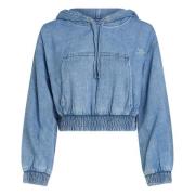 Blauwe Denim Streetwear Sweater Tommy Jeans , Blue , Dames