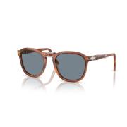 Stijlvolle blauwe lens zonnebril Persol , Brown , Unisex