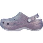 Glitter Platform Klompen Crocs , Purple , Dames