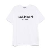 Witte T-shirts en Polos Balmain , White , Heren