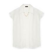 Blouse met ketting met TENCEL™-vezels Fiorella Rubino , White , Dames