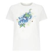 Wit Katoenen T-shirt met Logoprint Kenzo , White , Dames