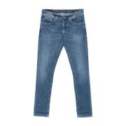 Indigo Blauwe Denim Jeans Dondup , Blue , Heren