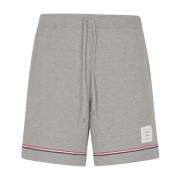 Katoenen Interlock Shorts met RWB Streep Thom Browne , Gray , Heren