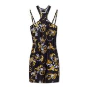 Jurk met Barocco-print Versace Jeans Couture , Black , Dames