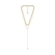 Elegante parelketting met dubbele ketting Dansk Copenhagen , Yellow , ...