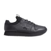 Retro Zwarte Sneakers voor Mannen Calvin Klein Jeans , Black , Heren