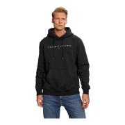 Zwarte Hoodie met Logo Tommy Jeans , Black , Heren