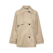 Eenvoudige Knoopsluiting Jas InWear , Beige , Dames