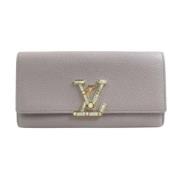 Pre-owned Leather wallets Louis Vuitton Vintage , Gray , Dames