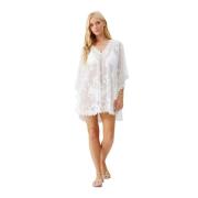 Witte Kant Kaftan Jurk Cover Up Melissa Odabash , White , Dames