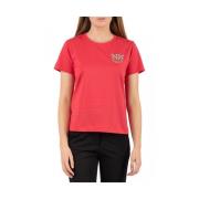 Casual Roze T-shirt Pinko , Red , Dames