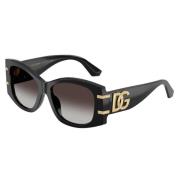 Bruine Degraderende Brede Zonnebril Dolce & Gabbana , Black , Unisex