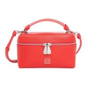 Handtas met ritssluiting en logo Armani Exchange , Red , Dames