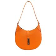 Graanleer Zadelstijl Crossbody Tas Polo Ralph Lauren , Orange , Dames