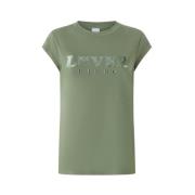 Katoenen Jersey T-shirt met Lover Print Pinko , Green , Dames