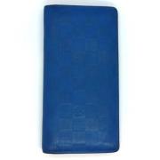 Pre-owned Leather wallets Louis Vuitton Vintage , Blue , Dames