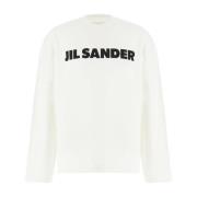 Logo Longsleeve T-shirt Jil Sander , White , Heren