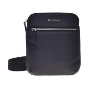 Crossbodytas in zwart getrommeld leer Baldinini , Black , Heren