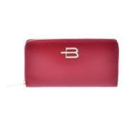 Wallet in red saffiano with zip Baldinini , Pink , Dames