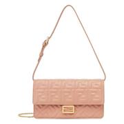 Roze Flap Schoudertas met FF Motif Fendi , Pink , Dames