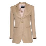 Woestijn Linnen Blazer Dondup , Beige , Dames