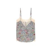 Gedrukte Viscose Tanktop met Franse Kant Zadig & Voltaire , Multicolor...