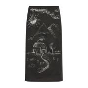 Rok met print Moschino , Black , Dames