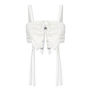 Korte top met bandjes Moschino , White , Dames