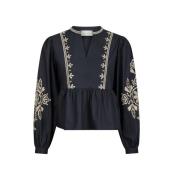 Geborduurde Navy Blouse Neo Noir , Blue , Dames