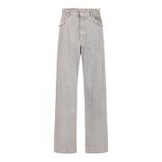 5-pocket grote flared fit broek in grijze denim met marmerbehandeling ...