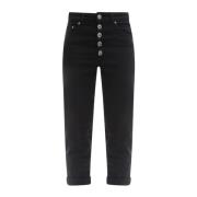 Cropped Jeans Dondup , Black , Dames