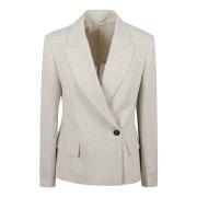 Beige Jas Giacca M/L Brunello Cucinelli , Beige , Dames