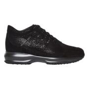 Zwarte Rhinestone Sneakers Aw23 Hogan , Black , Dames