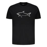 Logo Detail Katoenen T-shirt Paul & Shark , Black , Heren