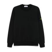 Stijlvolle Nero Sweatshirt voor Mannen Stone Island , Black , Heren